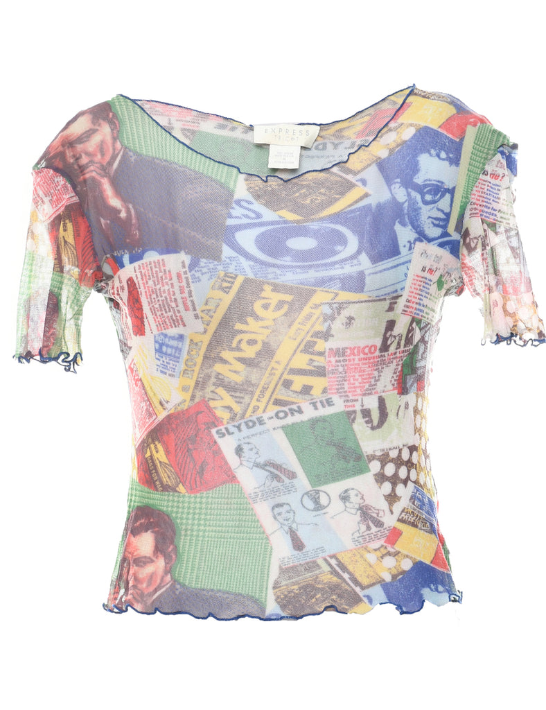 Abstract Print Top - S