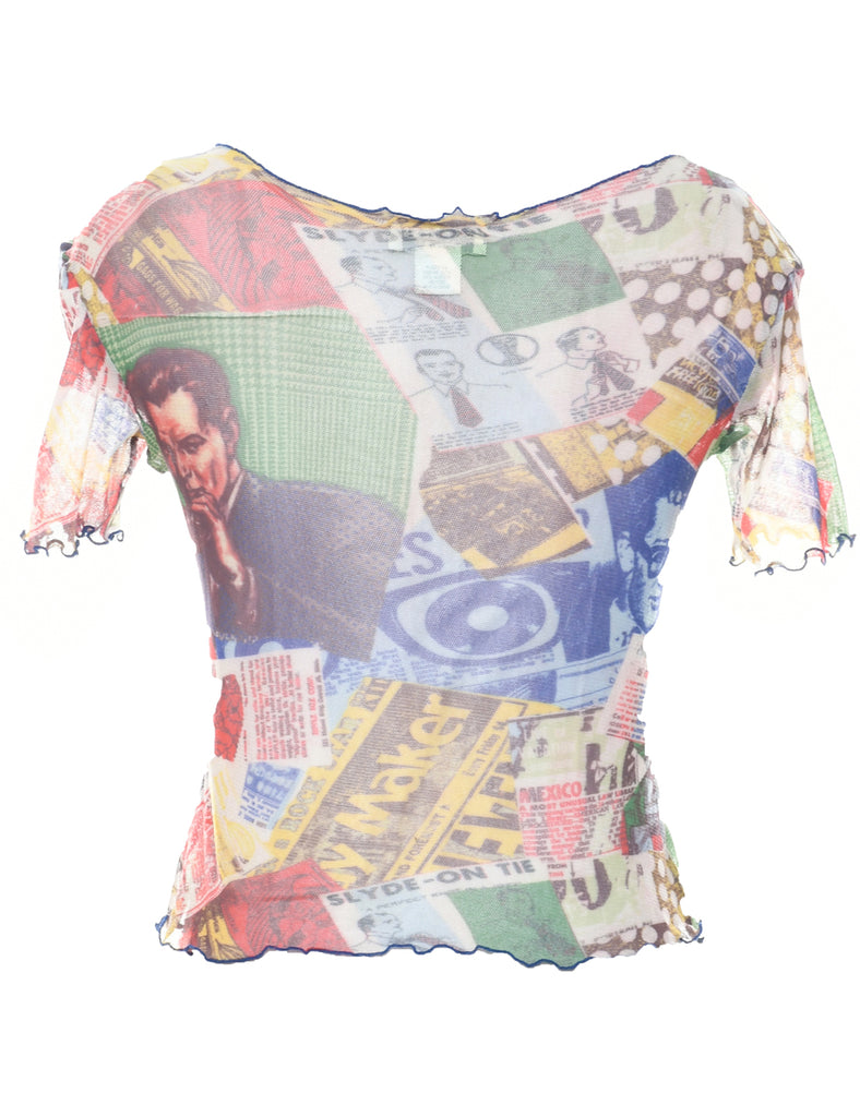 Abstract Print Top - S