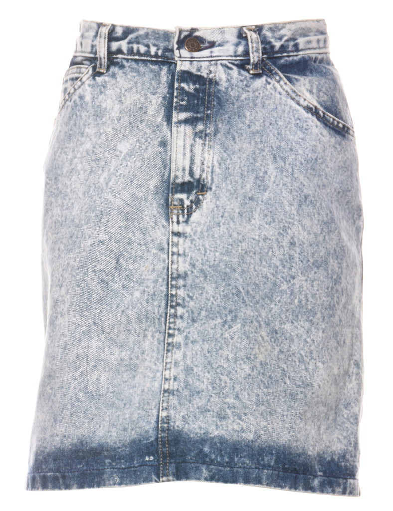 Acid Wash Denim Skirt - S