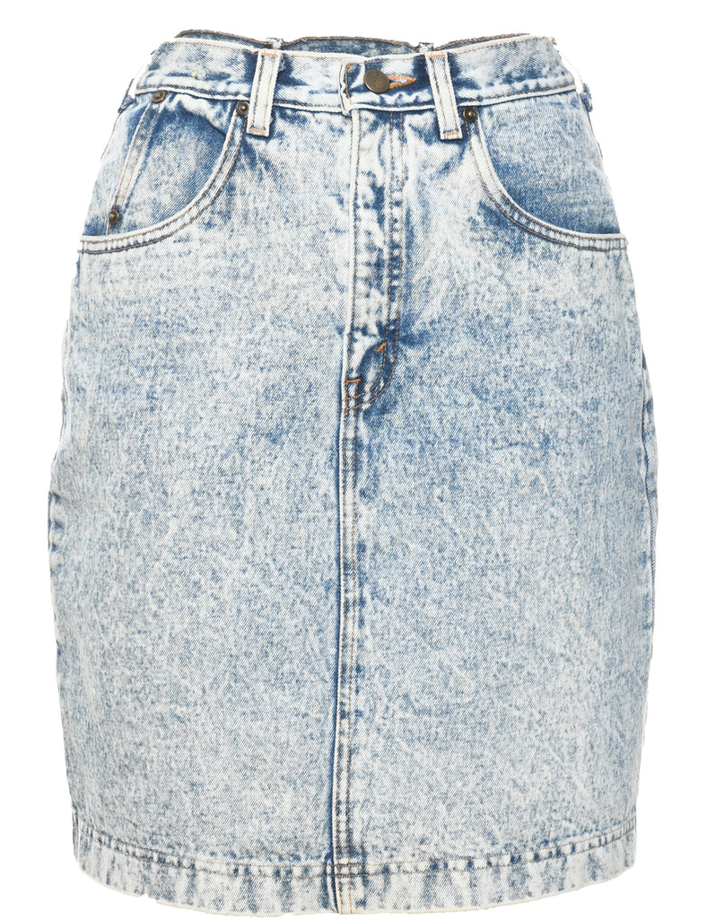 Acid Wash Denim Skirt - S