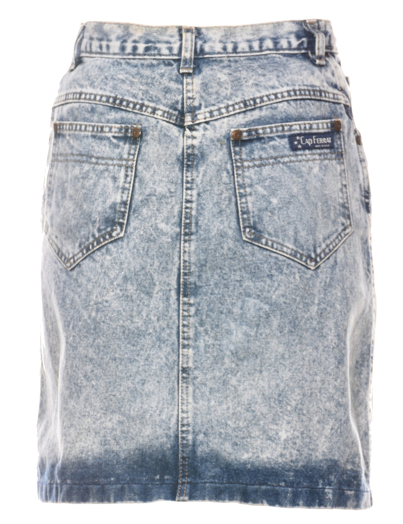 Acid Wash Denim Skirt - S