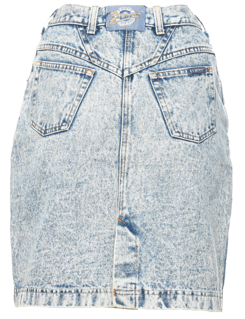 Acid Wash Denim Skirt - S