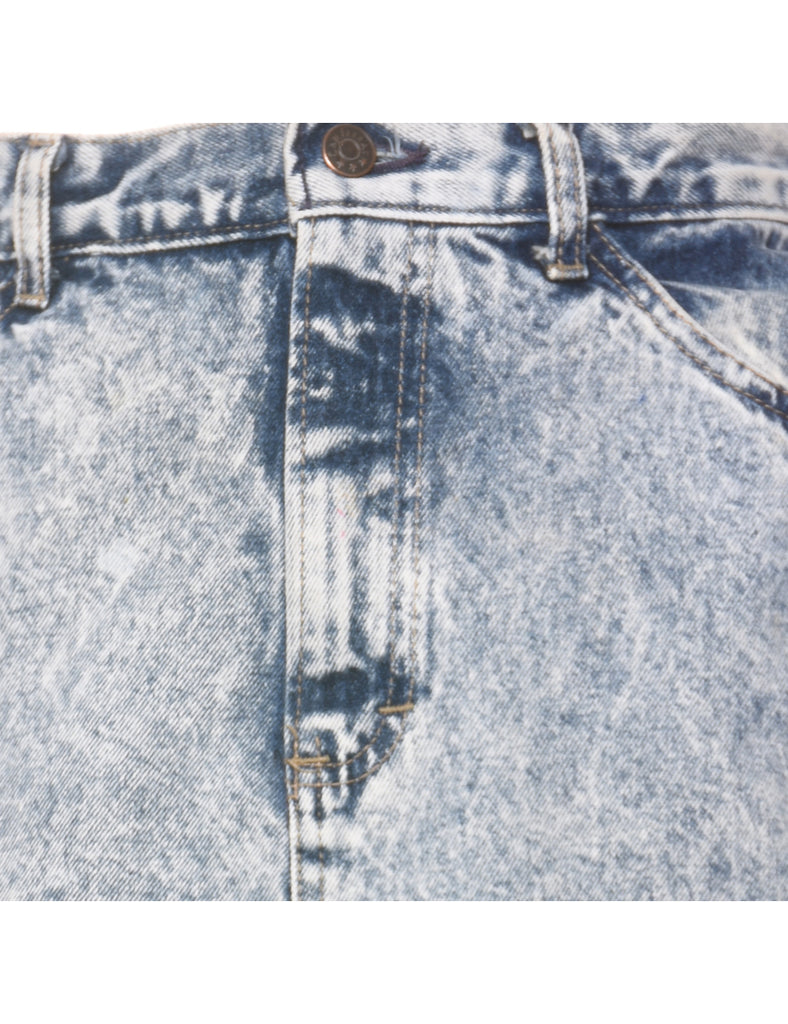 Acid Wash Denim Skirt - S