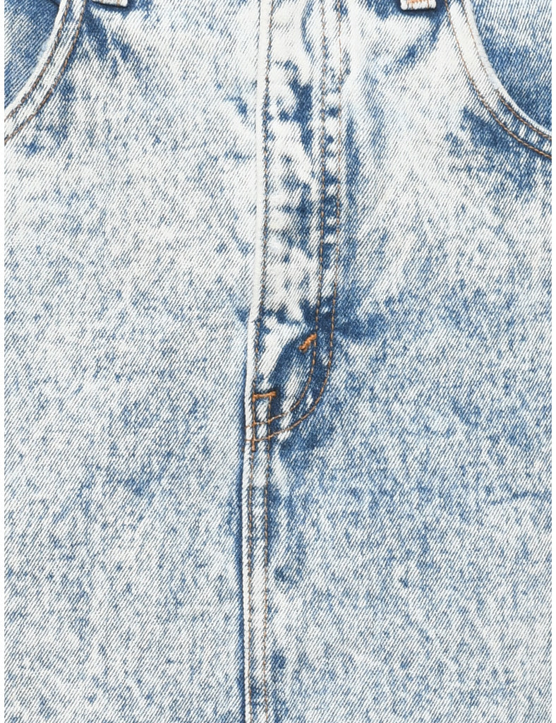 Acid Wash Denim Skirt - S