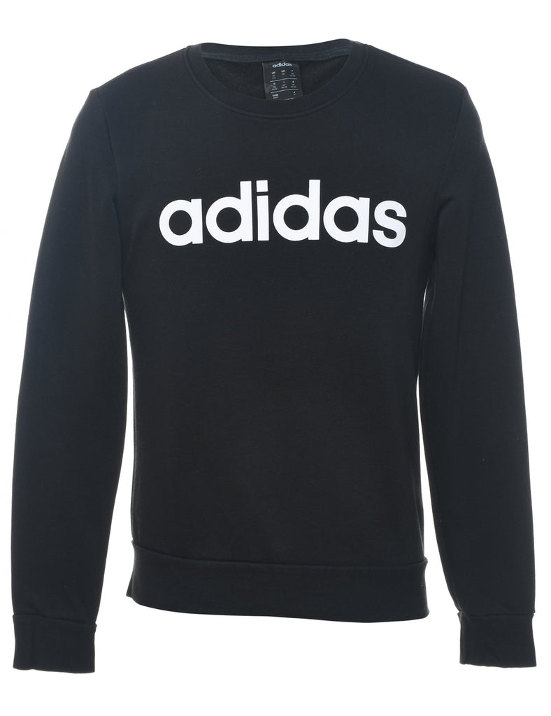 Adidas Black & White Printed Sweatshirt - XS