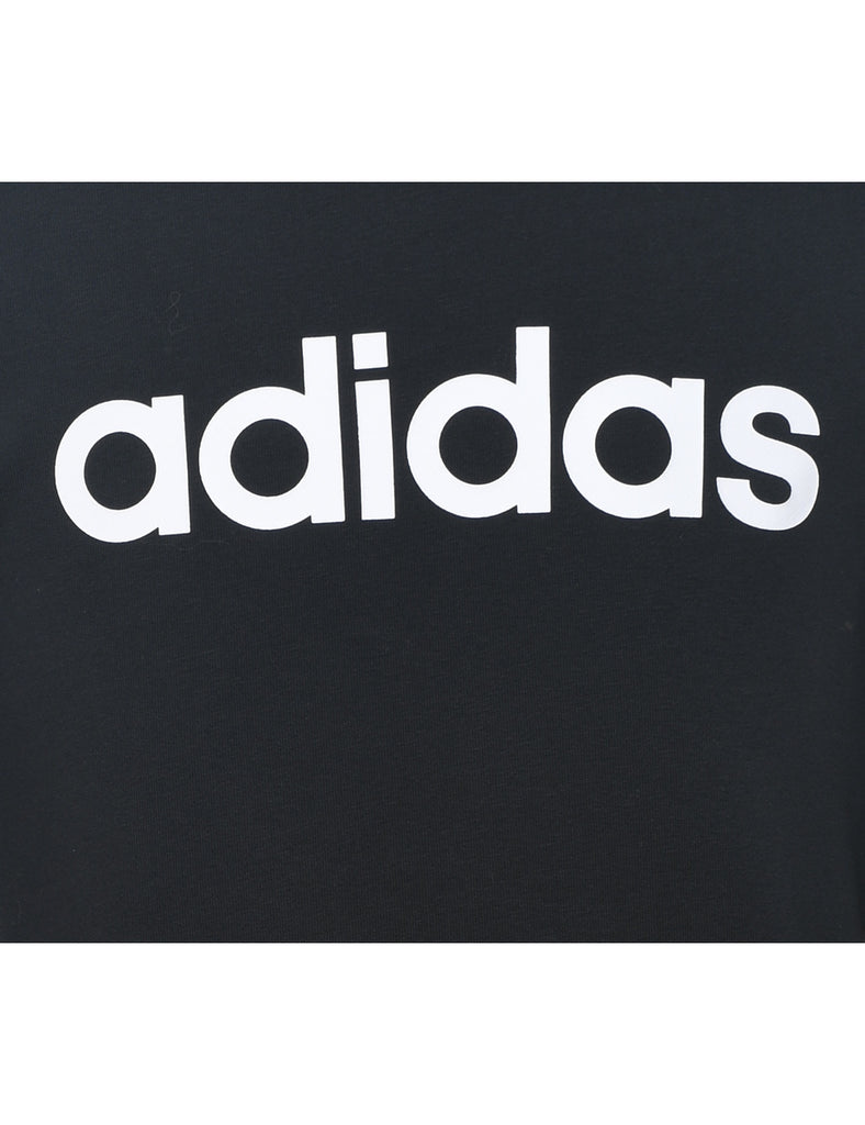 Adidas Black & White Printed Sweatshirt - XS
