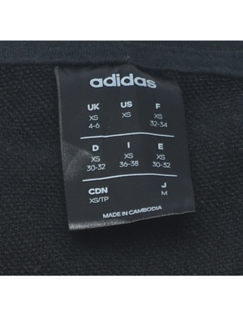 Adidas Black & White Printed Sweatshirt - XS