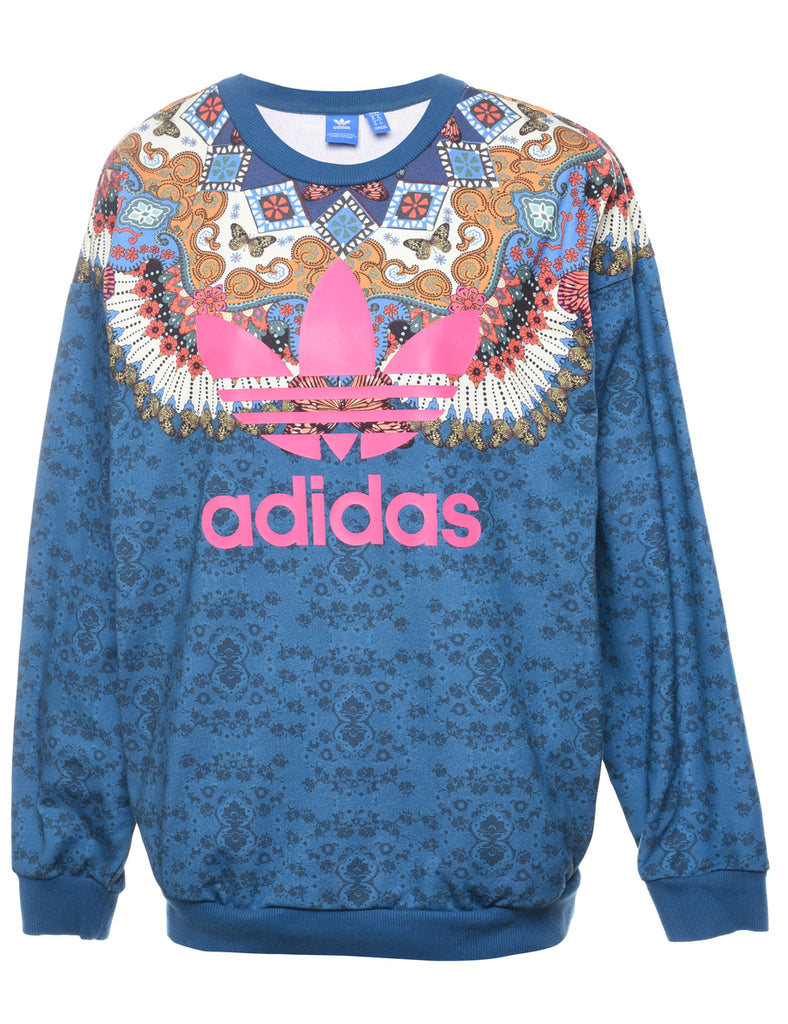 Adidas Butterfly Printed Multi-Colour Sweatshirt - S