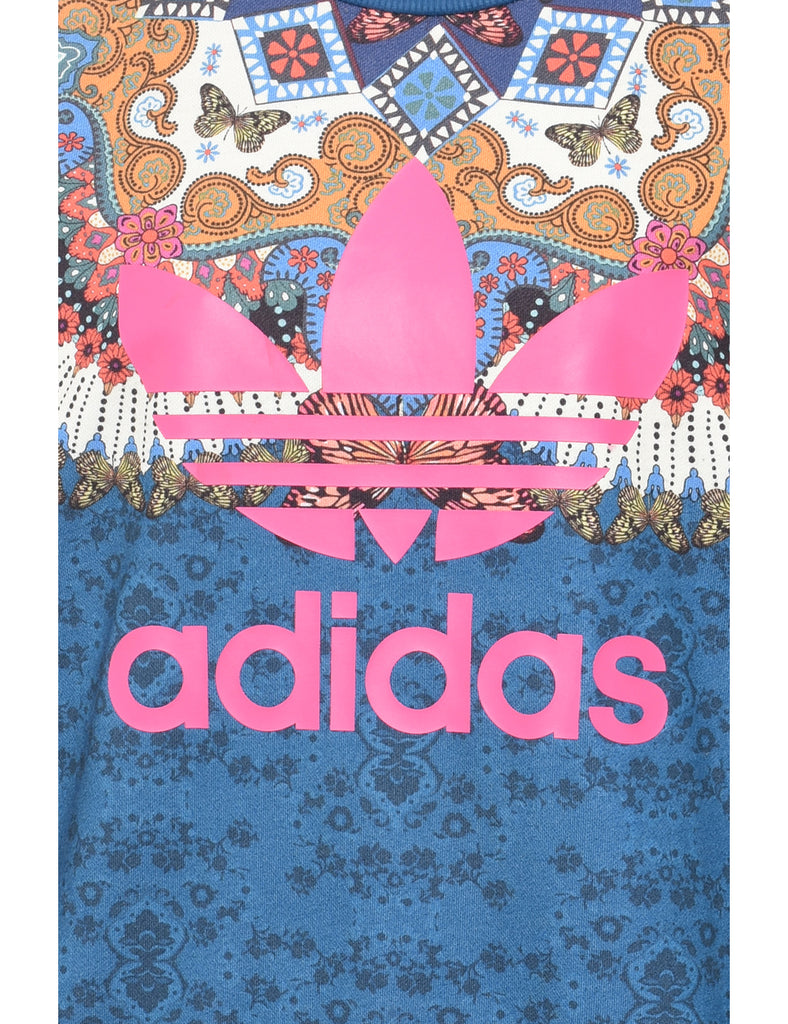 Adidas Butterfly Printed Multi-Colour Sweatshirt - S