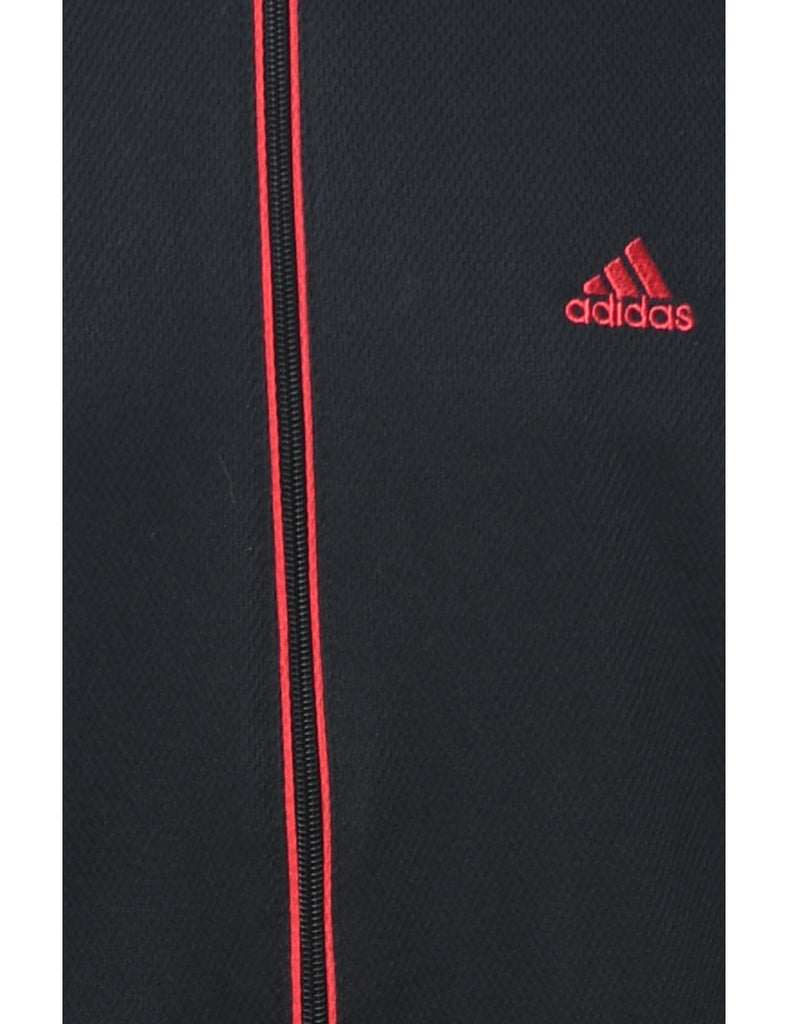 Adidas Cropped Black & Red Track Top - M