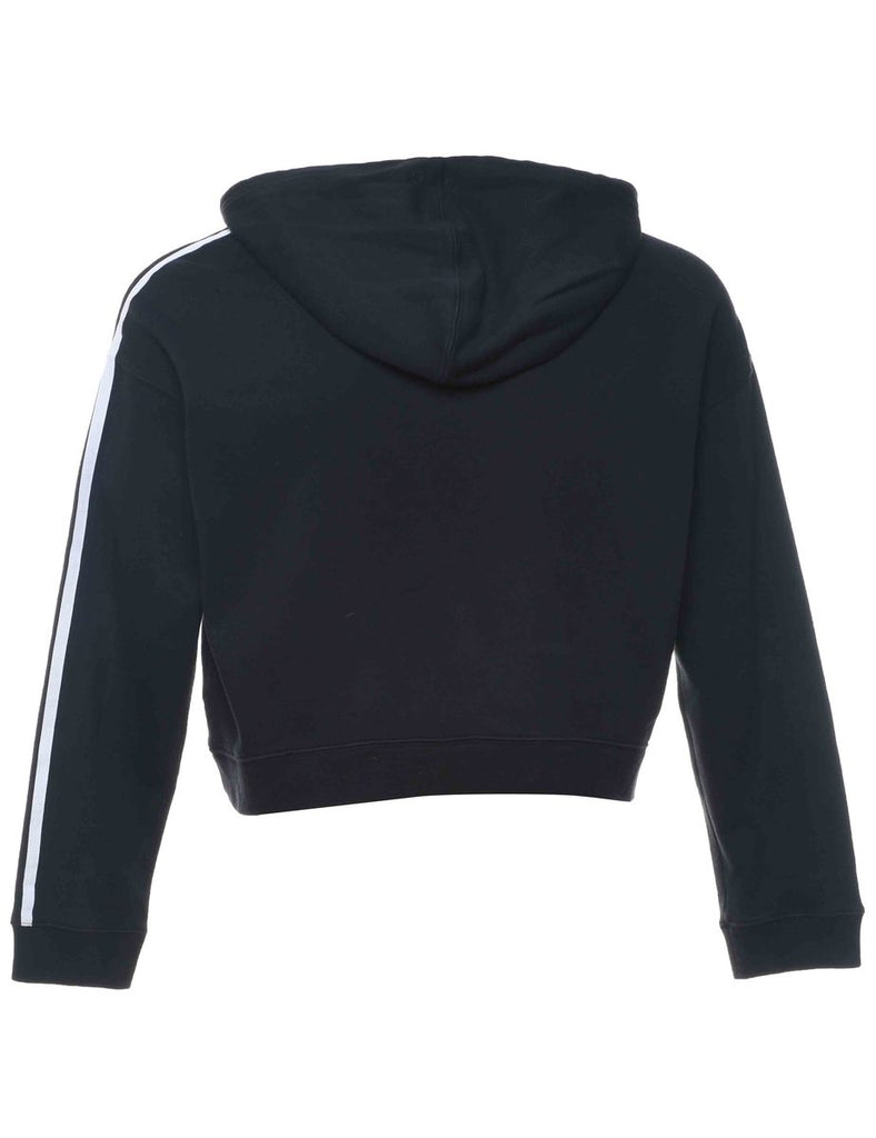 Adidas Cropped Black & White Hooded Sweatshirt - M