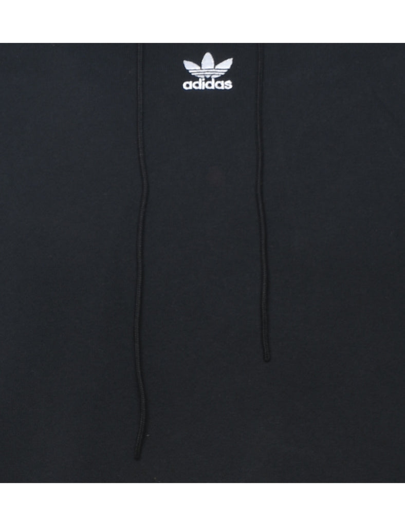 Adidas Cropped Black & White Hooded Sweatshirt - M