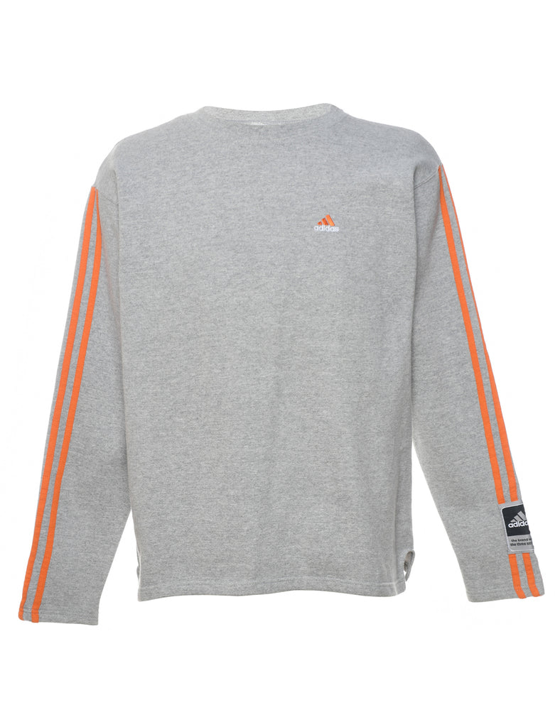Adidas Grey & Orange Contrast Sweatshirt - S