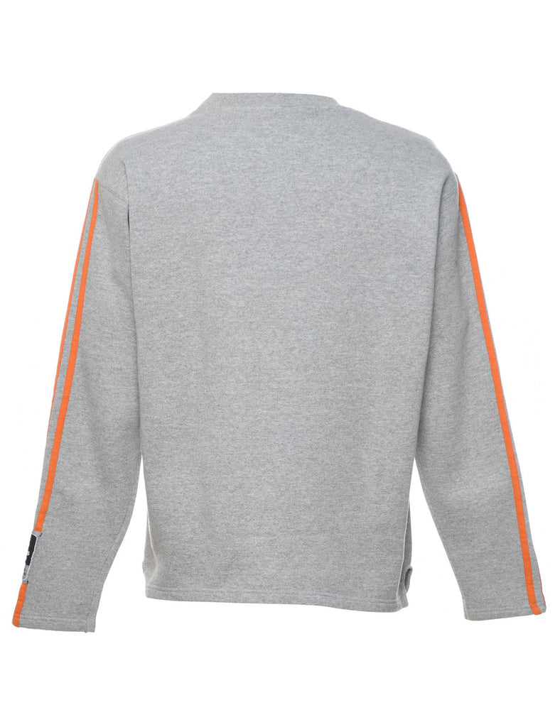 Adidas Grey & Orange Contrast Sweatshirt - S