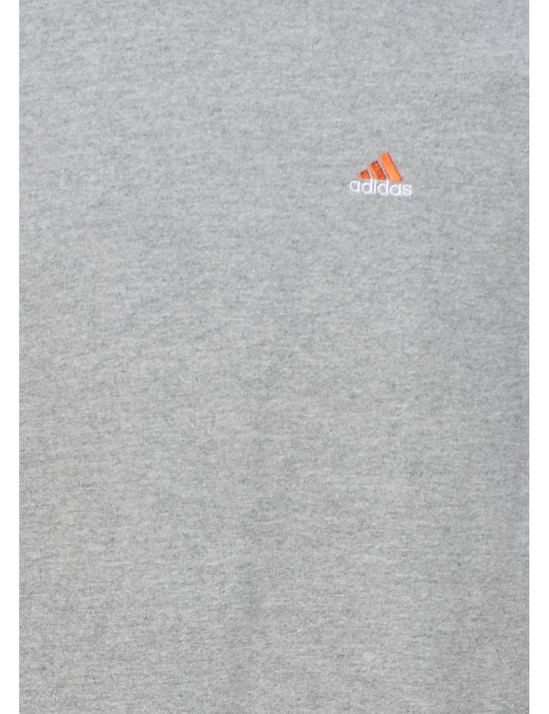 Adidas Grey & Orange Contrast Sweatshirt - S
