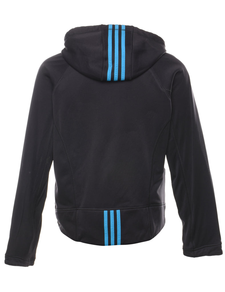 Adidas Hooded Black & Blue Sweatshirt - L