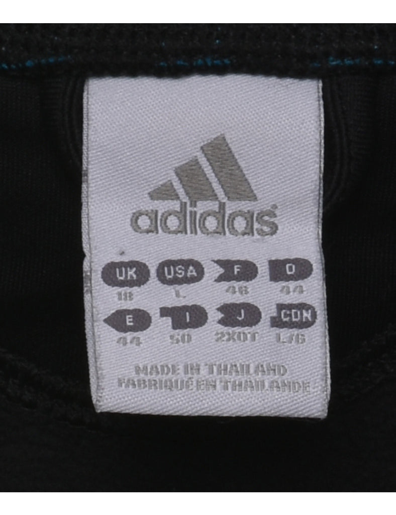 Adidas Hooded Black & Blue Sweatshirt - L