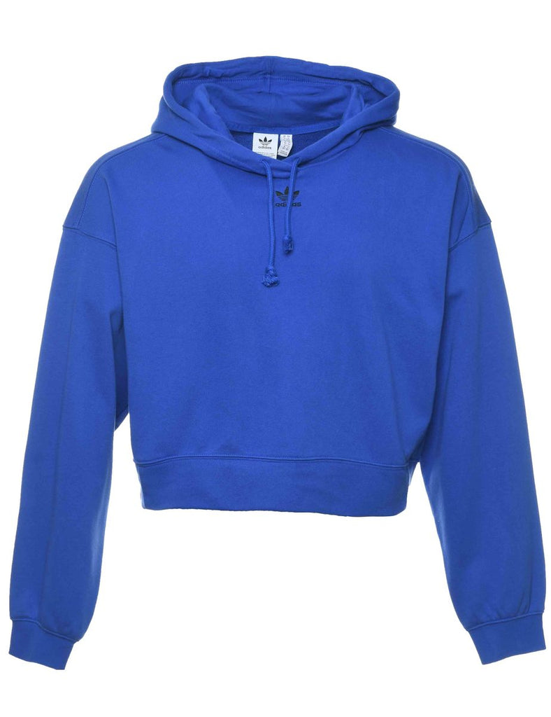 Adidas Hooded Blue Cropped Sweatshirt - M