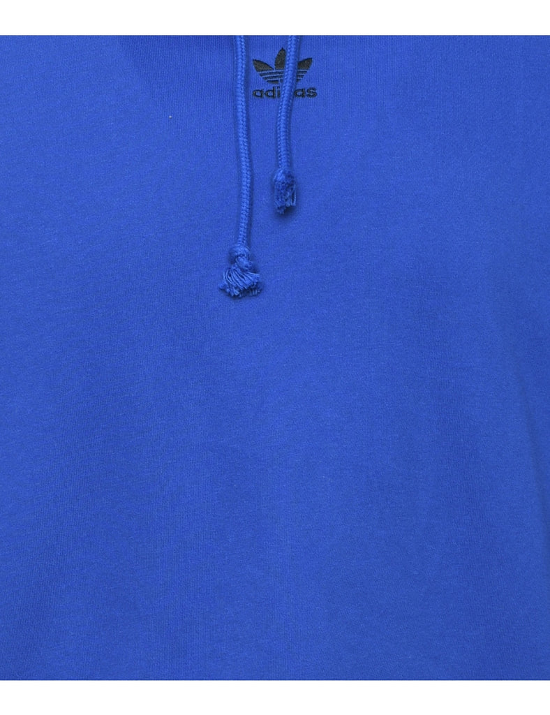 Adidas Hooded Blue Cropped Sweatshirt - M