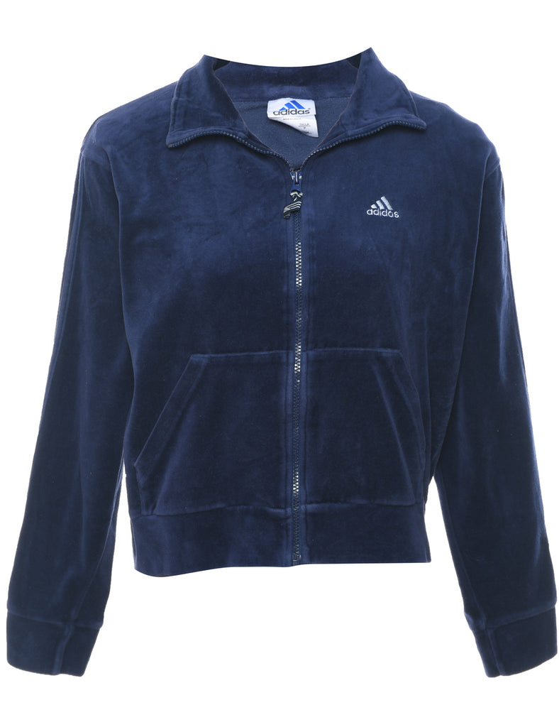 Adidas Navy Y2K Velour Track Top - S
