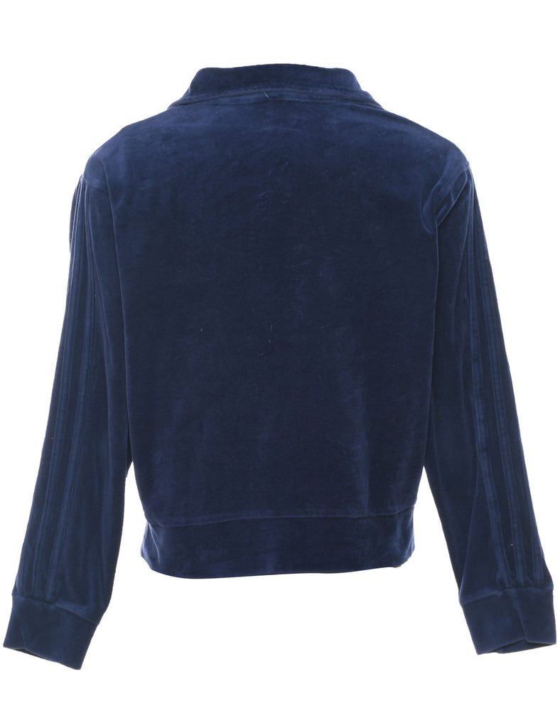 Adidas Navy Y2K Velour Track Top - S