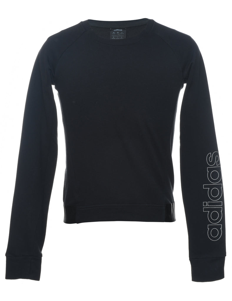 Adidas Plain Black Sweatshirt - S