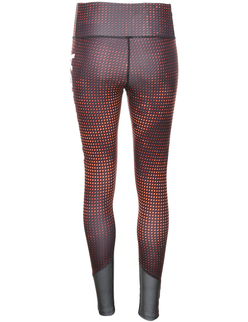 Adidas Workout Black & Red Patterned Leggings - W24 L26