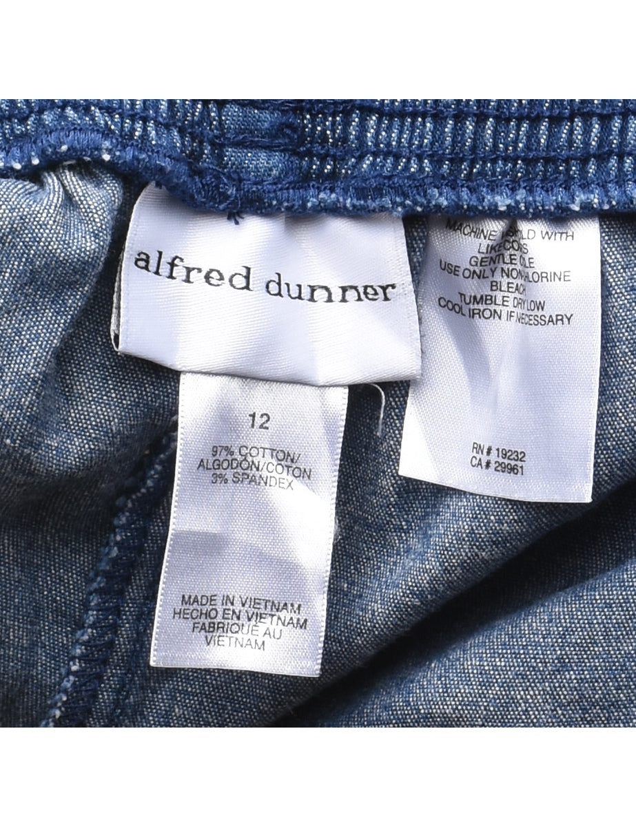 Alfred Dunner Casual Medium Wash Denim Trousers W28 L25