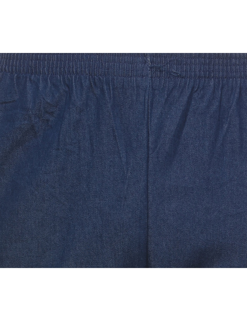 Alfred Dunner Elasticated Waist Dark Wash Denim Trousers - W28 L29