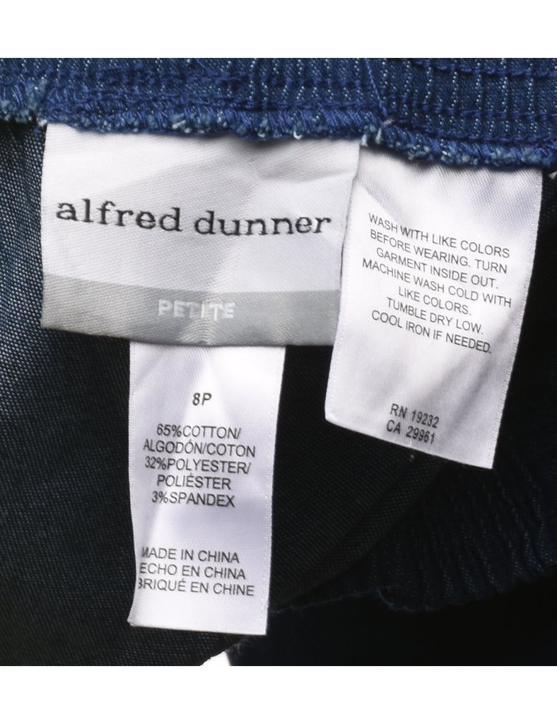 Alfred Dunner Elasticated Waist Dark Wash Denim Trousers - W28 L29