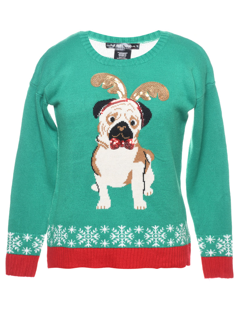 Animal Design Christmas Jumper - M