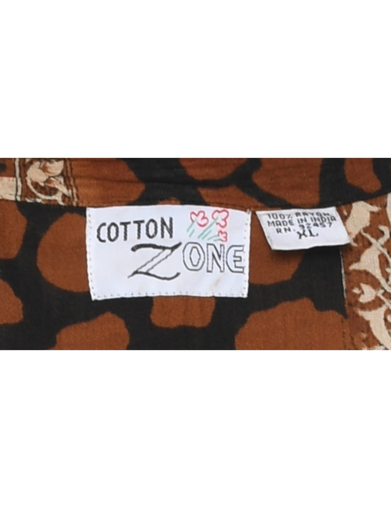 Animal Print Black & Beige Shirt - XL