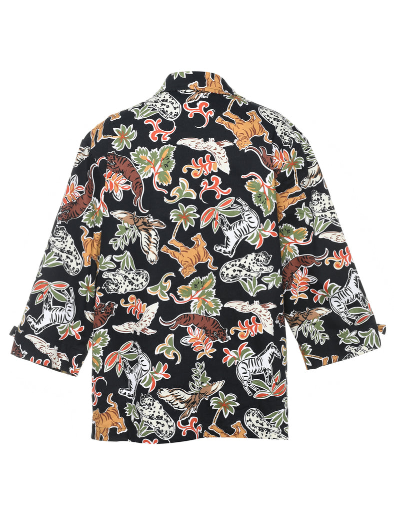 Animal Print Black Shirt - L