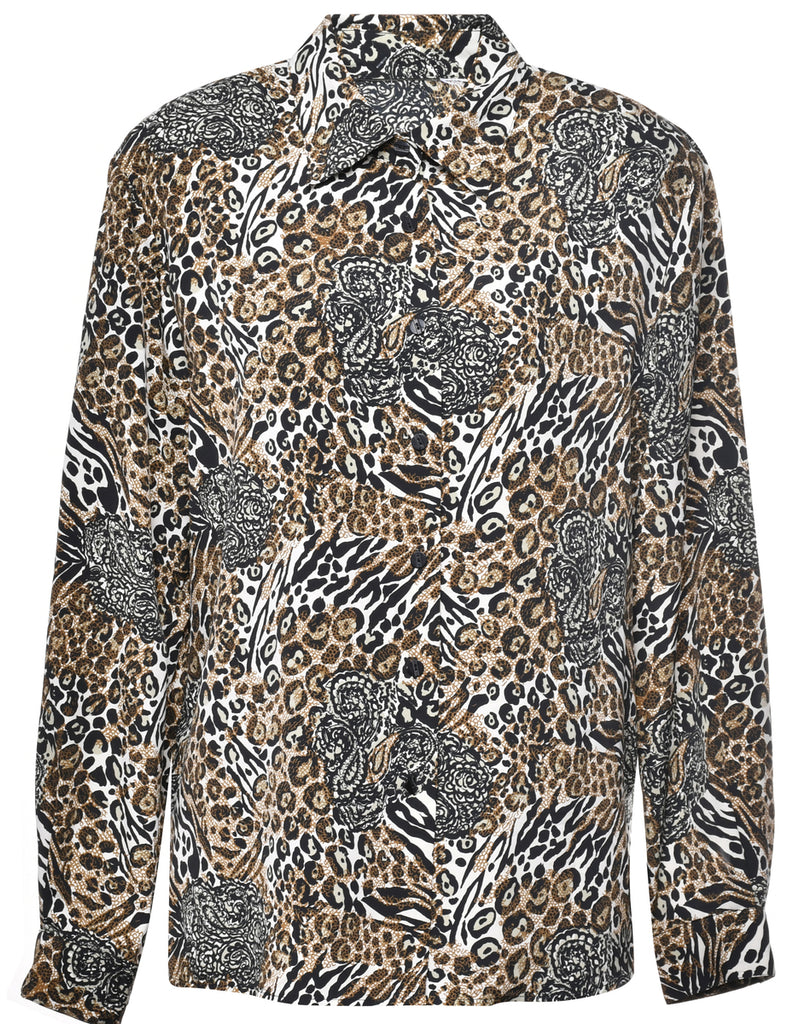 Animal Print Blouse - L