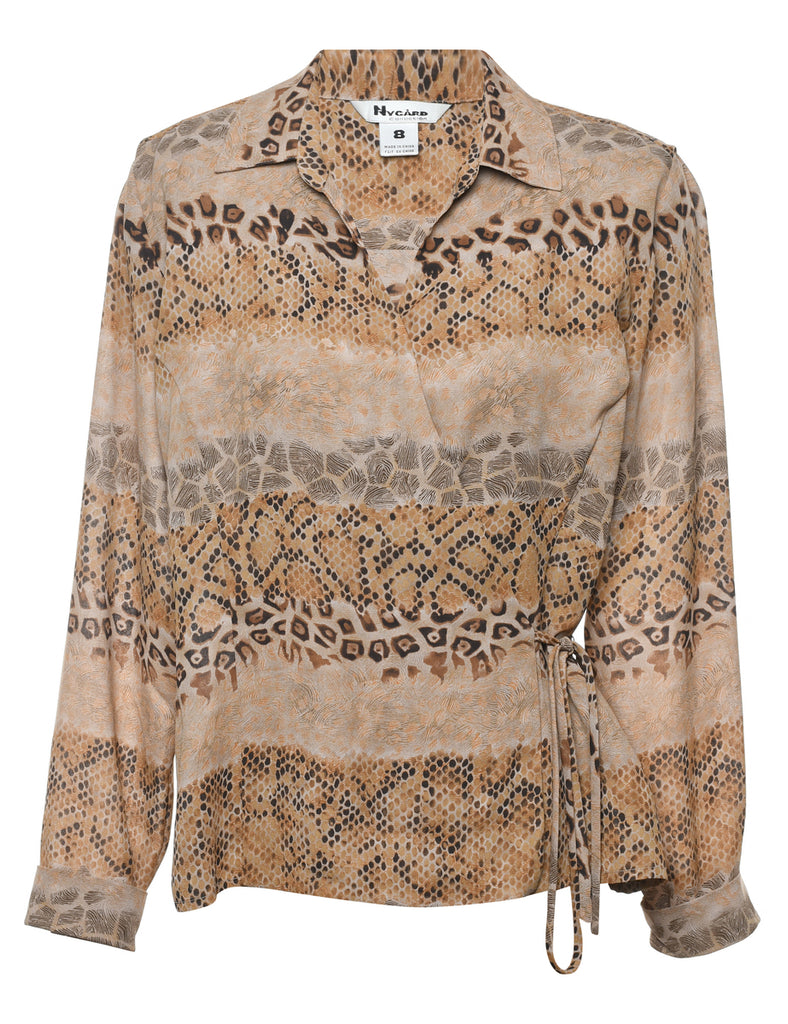 Animal Print Blouse - L