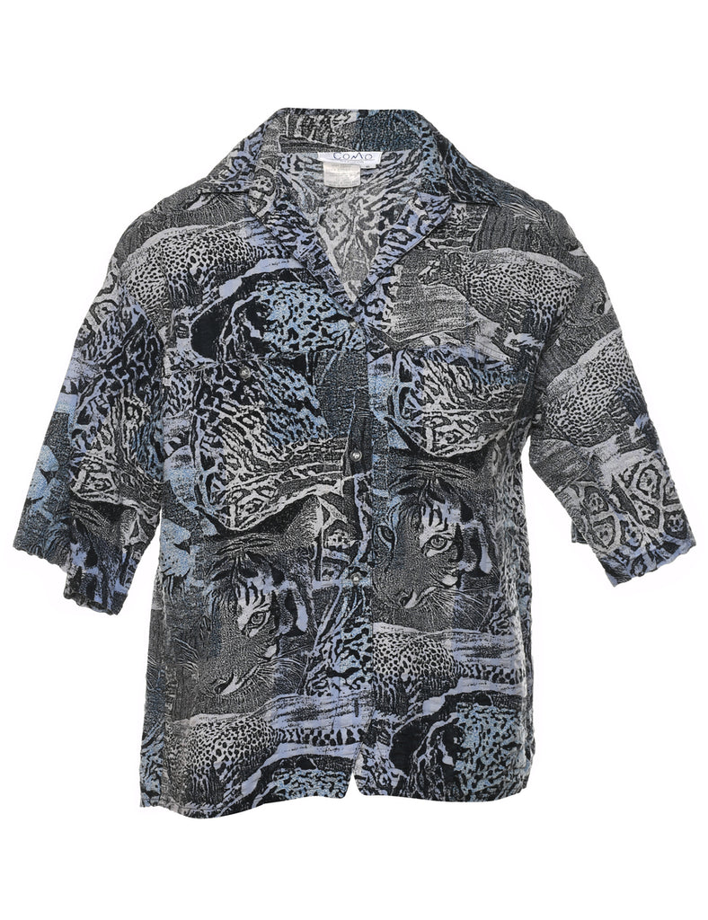 Animal Print Blouse - L