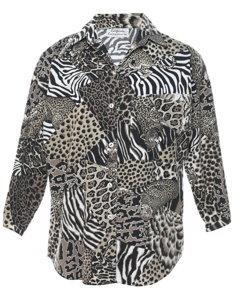 Animal Print Blouse - S
