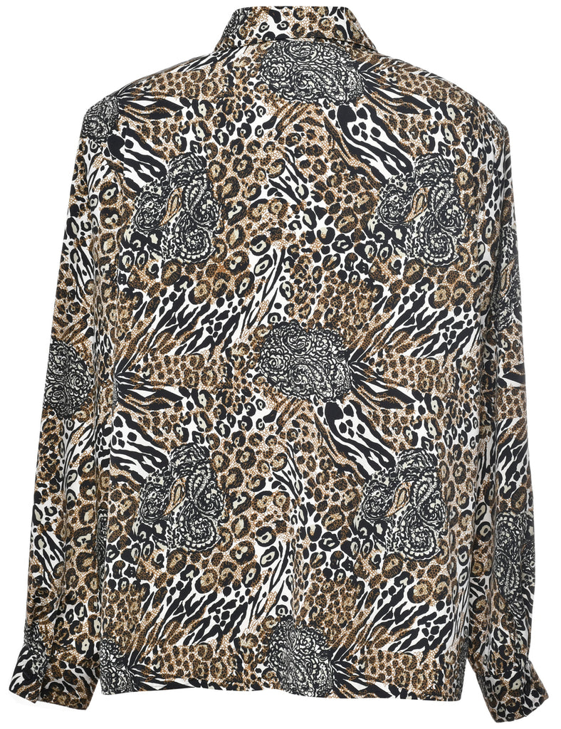 Animal Print Blouse - L