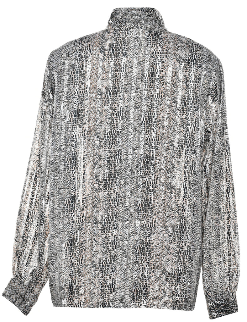 Animal Print Blouse - L
