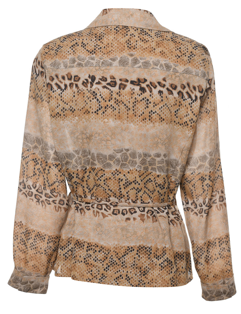 Animal Print Blouse - L