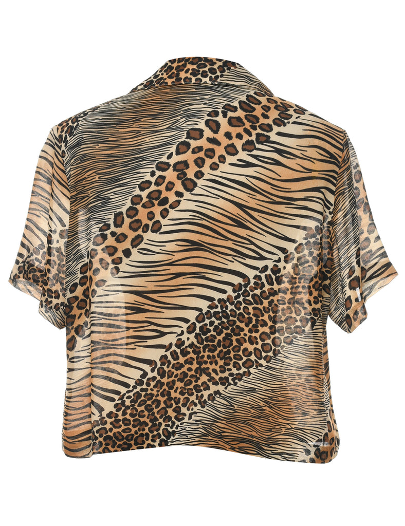 Animal Print Blouse - L