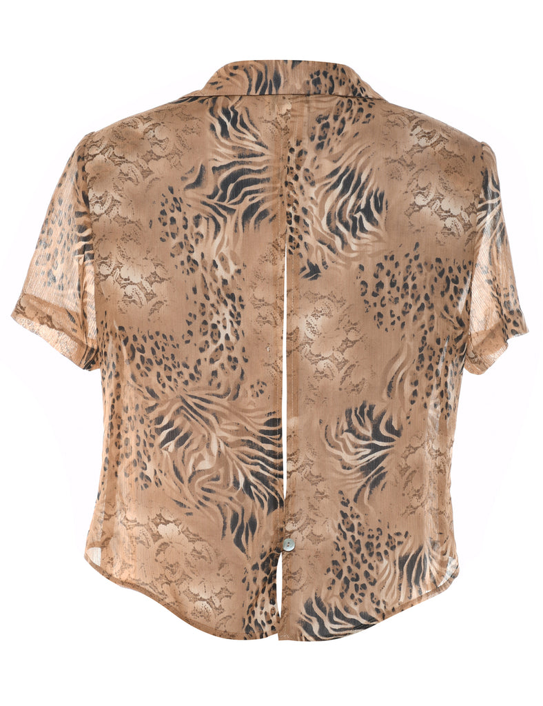Animal Print Blouse - M