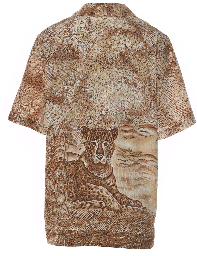 Animal Print Blouse - L