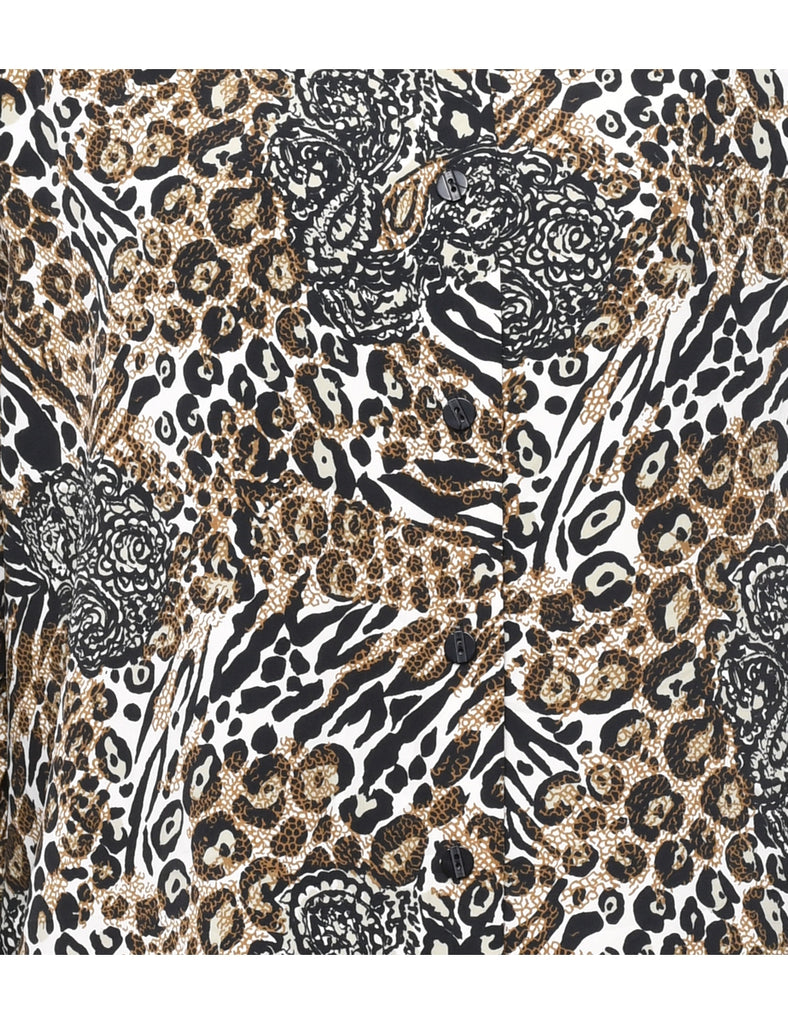 Animal Print Blouse - L