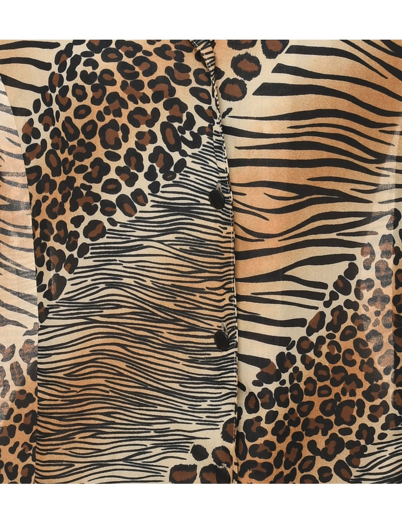 Animal Print Blouse - L