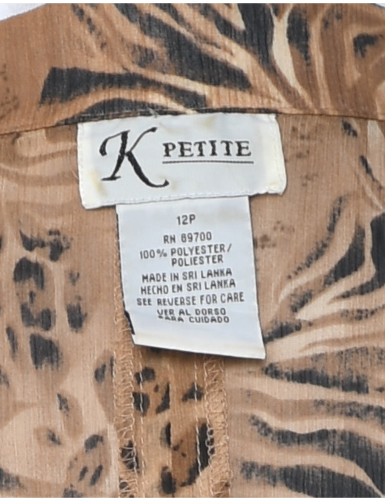 Animal Print Blouse - M