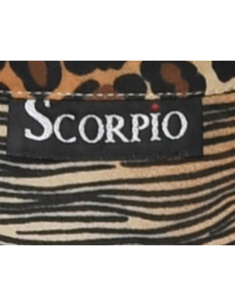 Animal Print Blouse - L