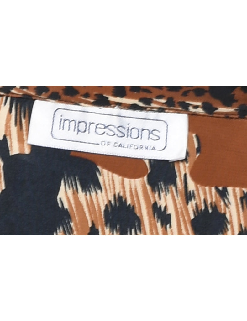 Animal Print Blouse - L