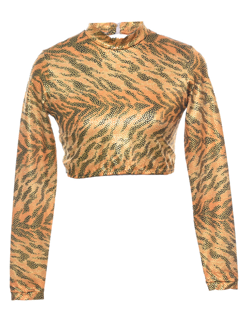 Animal Print Cropped Top - S
