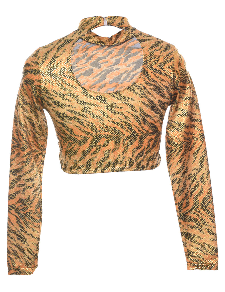 Animal Print Cropped Top - S